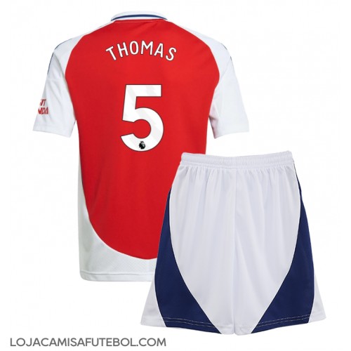 Camisa de Futebol Arsenal Thomas Partey #5 Equipamento Principal Infantil 2024-25 Manga Curta (+ Calças curtas)